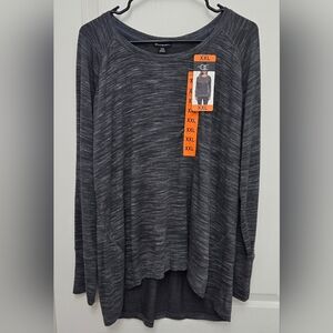 NWT Champion Elite Heather Charcoal Gray Long Sleeve Top Sz XXL Soft Athleisure